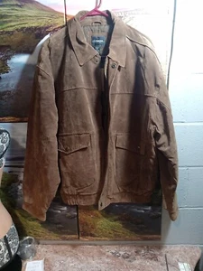 Herren Vintage Neu Mit Etikett Braun Leder Outbrook Jacke Größe XL (DE) - Bild 1 von 10