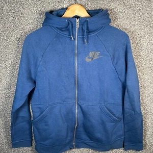 Nike Hoodie Mens M Blue Full Zip Jumper Sweater Tracksuit Casual - Picture 1 of 11