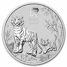 2022 Australia 1 oz Silver Lunar Tiger BU (Series III) in a Capsule