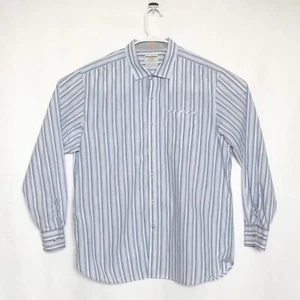 Tommy Bahama Island Crafted Men’s XL Blue White Gray Stripe LS Collared Shirt - Picture 1 of 6