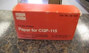 Radio Shack 26-1428 4 Farben Plotter Papier 4,5"x150' CGP-115 3 Rollen-Neu-MJ47 - Bild 1 von 5