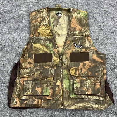 Quail Unlimited Vest Mens Large Timber Camouflage Hunting Shooting Game Camp - Image 1 of 4