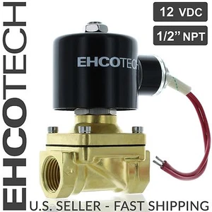 1/2" NPT 12V DC Brass Electric Solenoid Valve Water Air Gas Viton NC 12VDC - Picture 1 of 6