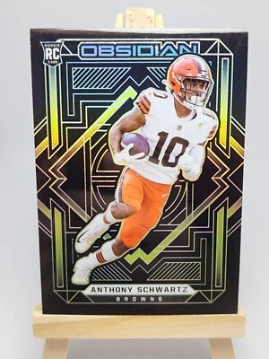 Anthony Schwartz 2021 Panini Obsidian #132 Gold Parallel SP Rookie RC /25 Browns - Image 1 of 4