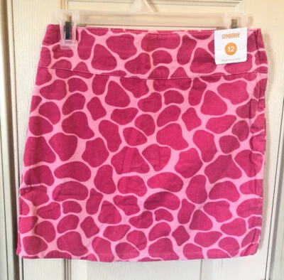 NUEVO CON ETIQUETAS Gymboree Niñas Talla 12 Rosa Estampado Guepardo Cintura Ajustable Skort  Foto 1 de 3