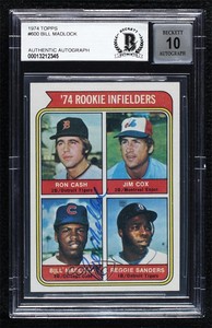 1974 Topps Infielders Jim Cox Bill Madlock BAS Certified BAS Encased Rookie RC