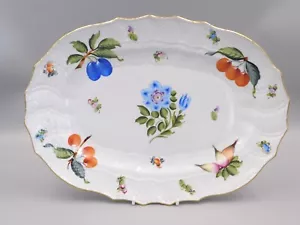 HEREND FRUITS AND FLOWERS 13 1/4", 33.3cm OVAL PLATTER. - Picture 1 of 3