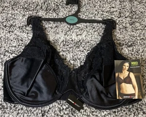 Avenue Body Size 44 C Wired Support Satin Glamour Bra Black NEW 9167 - Picture 1 of 7