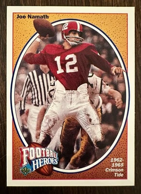 1991 Upper Deck Football Heroes Joe Namath Alabama Crimson Tide New York Jets - Image 1 of 2