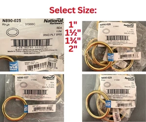 BAG OF 5 National Hardware Brass-Plated Rings - Choose Style/Size - Picture 1 of 20