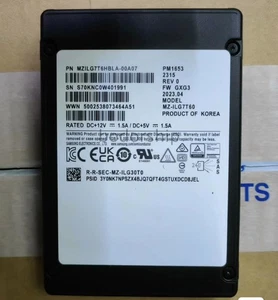 7.68TB SSD PM1653 7680GB SAMSUNG SAS MZ1LG7T6HBLA-00A07 GXG3 MZ-1LG7T60 24G - Afbeelding 1 van 4
