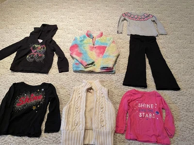 Lot of 7 toddler girl size 4T  Savannah ivory sweater vest black pants shirts - Image 1 of 4