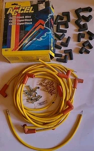 Accel 4041 Spark Plug Wire Set Universal Fit Superstock Cables 90° Elbow - Picture 1 of 13