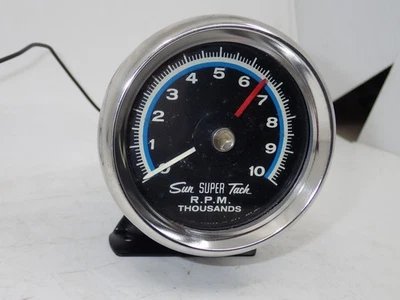 Vintage Sun Super Tachometer 10,000 RPM SST-801 Muscle Car Tach Hot Rat Rod COOL - Image 1 of 4