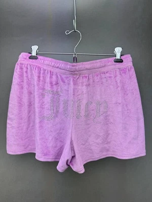 Juicy Couture Pink Velour Rhinestone Logo Shorts Size M - Image 1 of 4