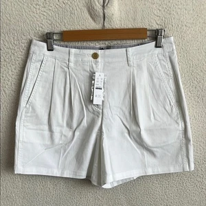 J Crew 4 Inch Pleated Chino Shorts size 4 white - Picture 1 of 5
