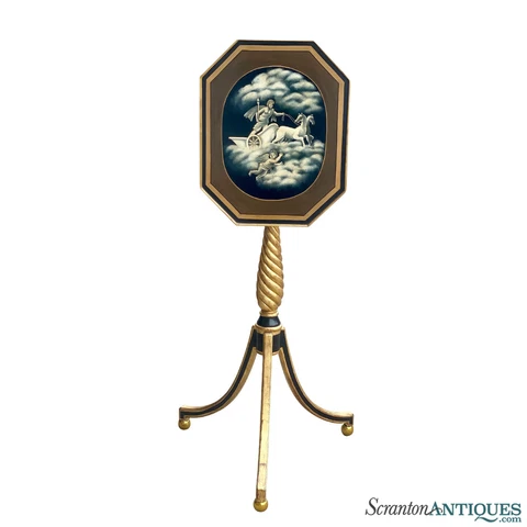 Vintage NeoClassical Rococo Gold Gilded Tilt-Top Firescreen Cocktail Table Cover