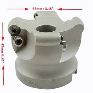 1× EMR 5R63-22 4Flute 63mm CNC Carbide Face Milling Cutter,For RPMW1003 Insert - Imagen 1 de 10