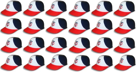 24 each Minnesota Twins MLB 8oz Snack Size / Ice Cream Mini Baseball Helmets Cover