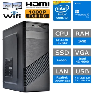 PC FISSO COMPUTER DESKTOP INTEL i3-3220 RAM 16GB SSD 240GB WIN 11 OFFICE 2021 - Afbeelding 1 van 1