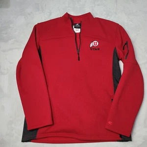 Colosseum University Of Utah  Red 1/4 Zip  Long Sleeve Pullover Waffle Sz Lg - Picture 1 of 7