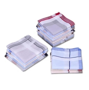 6X Mens HANDKERCHIEFS 100%Pure Cotton Pocket Square Hanky Handkerchief - Picture 1 of 3
