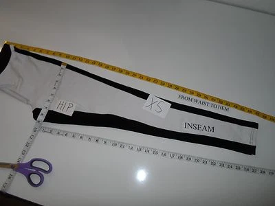 HUE 'Illusion' Colorblock Ponte 紧身裤黑色白色 XS-48 美元全新无标签 — 第 1/4 张图片