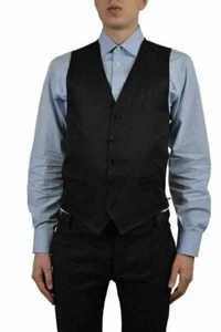 Dolce & Gabbana Men's Black Wool Button Down Vest US 36 IT 46 - Picture 1 of 3