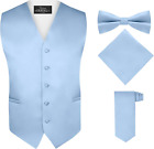 Men'S 4 Piece Vest Set, with Bow Tie, Neck Tie & Pocket Hankie