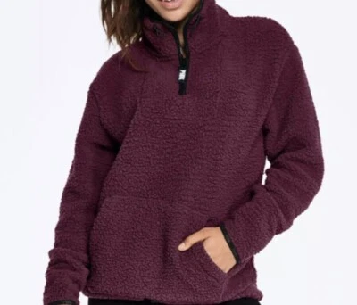 Suéter Sherpa Victoria's Secret Rosa Cuarto Cremallera Para Mujer Mediano.  Usado Foto 1 de 4