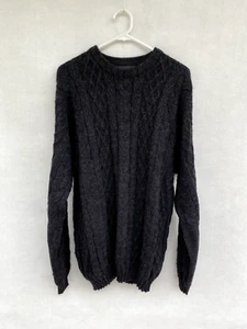 🔹 Mens Alpaca 111 100% Baby Alpaca Long Sleeve Cable Knit Jumper Sweater Size L - Picture 1 of 5
