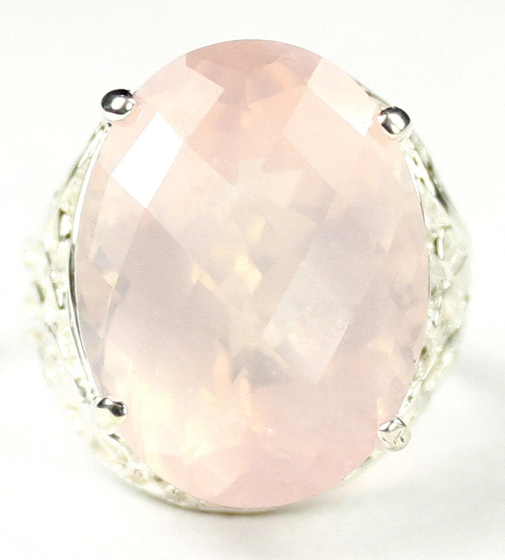 Розовый кварц, 925 пробы женское кольцо, SR291-ручной работы - Изображение 1 из 4