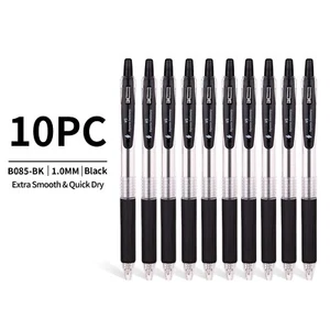 10x Retractable 1.0mm Black Ballpoint Pens Smooth Quick Dry Ink School Office - Bild 1 von 11
