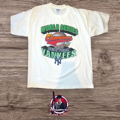 绿色罕见全新 1999 年纽约洋基队世界系列冠军 T 恤尺寸 XL 复古 — 第 1/3 张图片