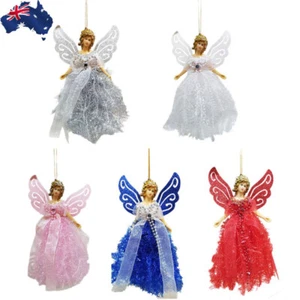 Christmas Tree Fairy Angel Doll Pendant Xmas Party Gift Hanging Topper Ornaments - Picture 1 of 17