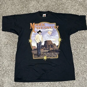 Vintage 1997 Mark Chesnutt T Shirt Size XL Black Fruit Of The Look Best Tag - Picture 1 of 6