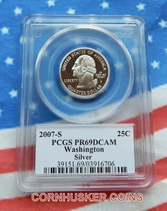 2001-S WASHINGTON SILVER WASHINGTON QUARTER PCGS PR69DCAM ~ DEEP MIRROR SURFACE - Picture 1 of 2