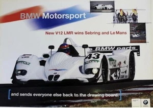 BMW Motorsport-V12 LMR Wins Sebring & Lemans BMW Ag Original Factory Car Poster! - Picture 1 of 1