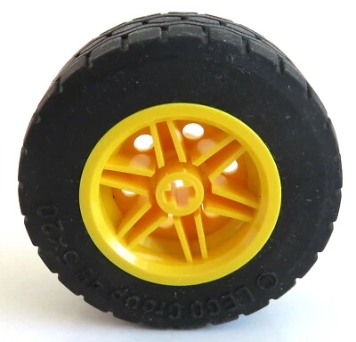 LEGO Technic-Reifen / Tire 49.5 x 20 mit Felge, gelb # 56145c05 - Bild 1 von 3