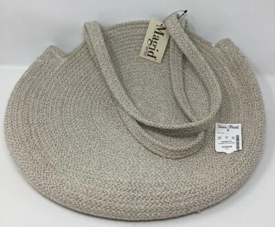 Nuevo Bolso de Mano Magid Paja Redondo Círculo Boho Playa Con Etiquetas Foto 1 de 2