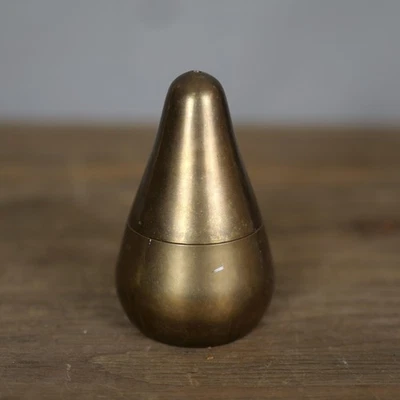 Quemador de incienso de latón macizo soporte de cono en forma de pera con tapa hecho en la India decoración Foto 1 de 4