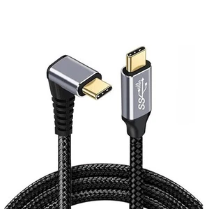 Pisen Braided USB-C to USB-C Right Angle Cable (1M) - Black, 100W Power, Suppor - Picture 1 of 1