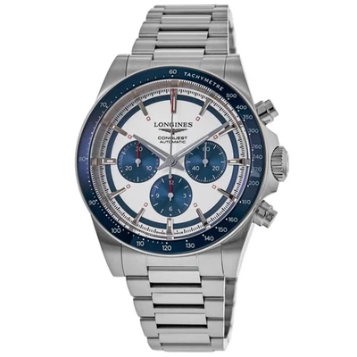New Longines Conquest Automatic Chronograph Silver Men's Watch L3.835.4.98.6 - Image 1 of 4