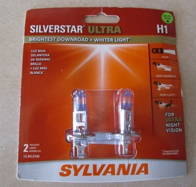 Sylvania H1SUBP2 Silverstar Faro Lámpara Bombilla H1 12.8V 55W - Juego de 2 Foto 1 de 3
