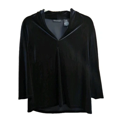 Novo com etiquetas Apostrophe Black Velvet Top M evento festa feriado neutro minimalista - Imagem 1 de 4