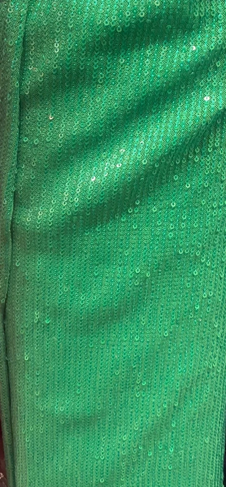Kelly green Pleated Glitz Sequin Mesh Fabric By The Yard 54" Wide - image 1 of 1