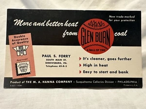 Shrewsbury, PA - Paul S. Forry Glen Burn Coal Adv. Ink Blotter - Picture 1 of 8