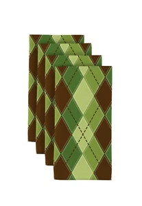 Braun & grün Argyle kariert 18" x 18" Servietten 1 Dutzend - Bild 1 von 1