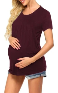 MAXMODA Women's Maternity Nursing Top Breastfeeding Top Tee Shirt Double... - Picture 1 of 6