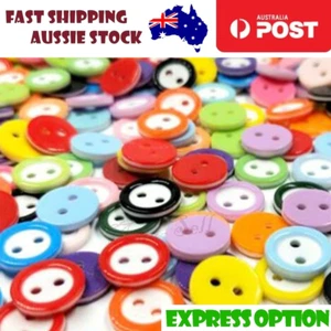 200x Round 2 Hole Resin Buttons Flatback Children's Clothing Sewing 11mm - Picture 1 of 3